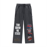 Snow Washed Tape Raw Edge Sweatpants