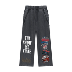 Snow Washed Tape Raw Edge Sweatpants