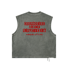 Distressed Grommet Eyelet Tank Top