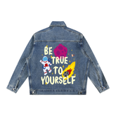 Vintage Wash Zip Up Denim Jacket