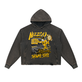 Vintage Washed Frayed-Hem Hoodie
