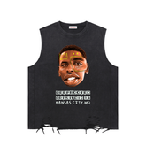 Snow Washed Raw-Hem Tank Top