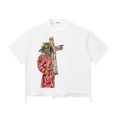 Snow Wash Raw-Hem Boxy T-shirt