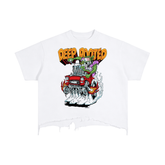 Vintage Wash Boxy Distressed Hem T-Shirt