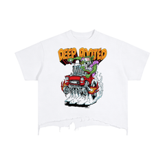 Vintage Wash Boxy Distressed Hem T-Shirt