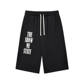 Relaxed Drawstring Three-quarter Sweatpants
