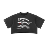 Snow Washed Raw Edge Crop Top