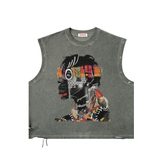 Distressed Grommet Eyelet Tank Top