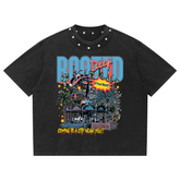Unisex Washed Boxy Studded T-Shirt