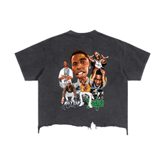 Vintage Wash Boxy Distressed Hem T-Shirt