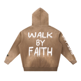 Vintage Washed Frayed Fleece Hoodie