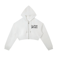 Essential Cropped Zip-Up Hoodie