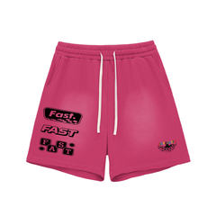 Sun Fade Raw Edge Cotton Shorts