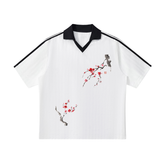 Contrast Collar Striped Soccer Jersey