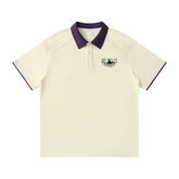 Contrast Collar Raglan Polo Shirt