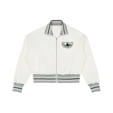 Striped Rib Collar Zip Jacket