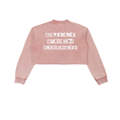 Snow Washed Raw Edge Cropped Sweatshirt