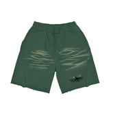 Vintage Washed Tiger Stripes Short Pants