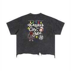 Vintage Wash Boxy Distressed Hem T-Shirt
