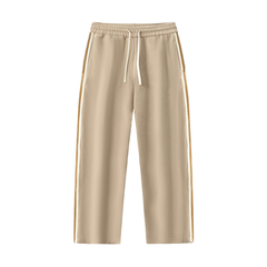 Contrast Side-Stripe Straight-Leg Pants