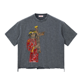 Snow Wash Raw-Hem Boxy T-shirt