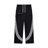 Curved Stripe Straight Sweatpants