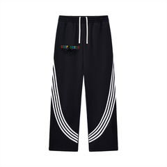 Curved Stripe Straight Sweatpants