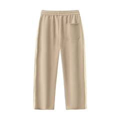 Contrast Side-Stripe Straight-Leg Pants