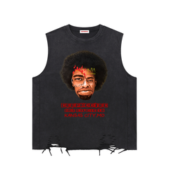 Snow Washed Raw-Hem Tank Top