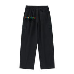 Drawstring Waist Straight-Leg Cargo Pants