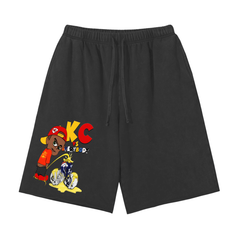 Snow Washed Raw Hem Shorts
