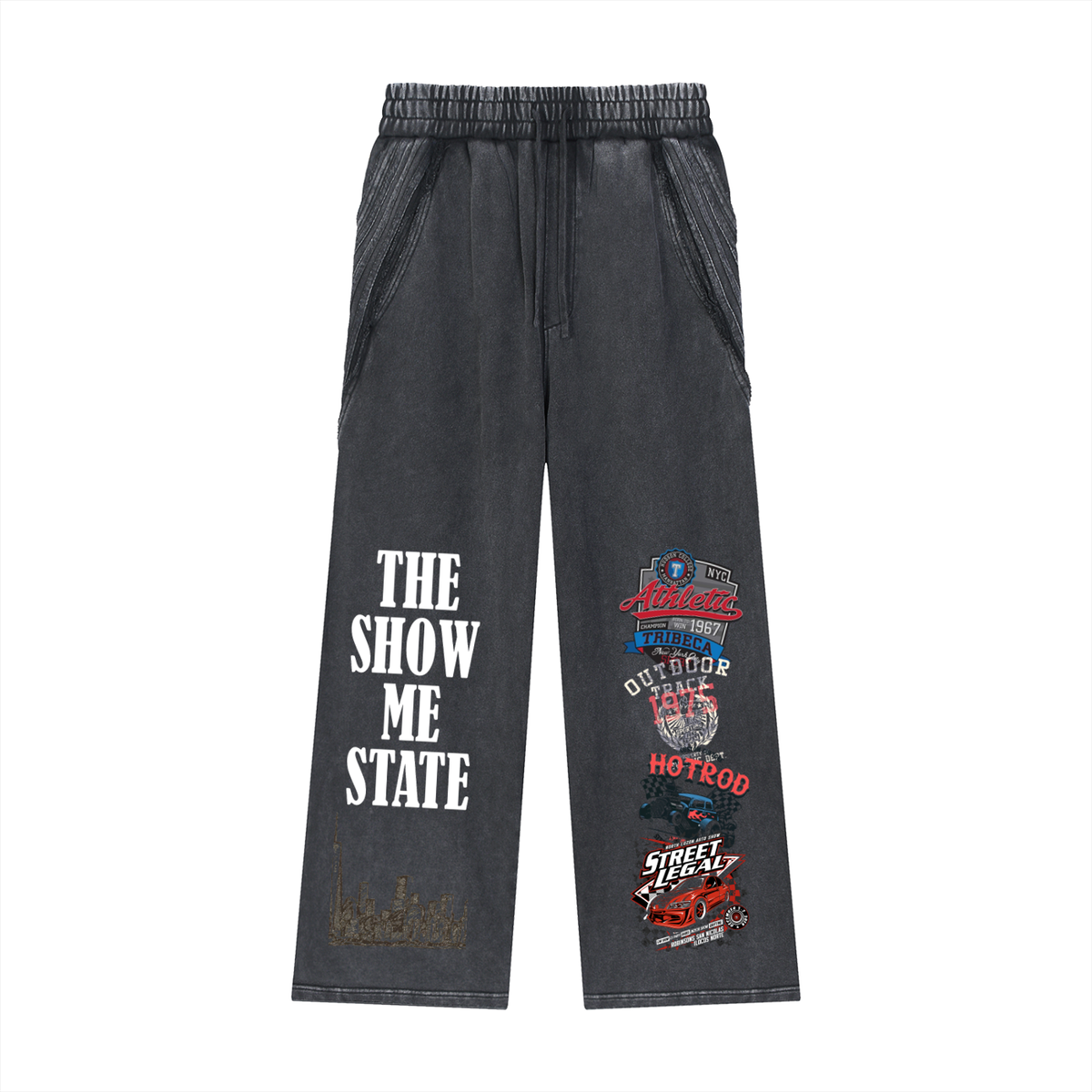 Snow Washed Tape Raw Edge Sweatpants
