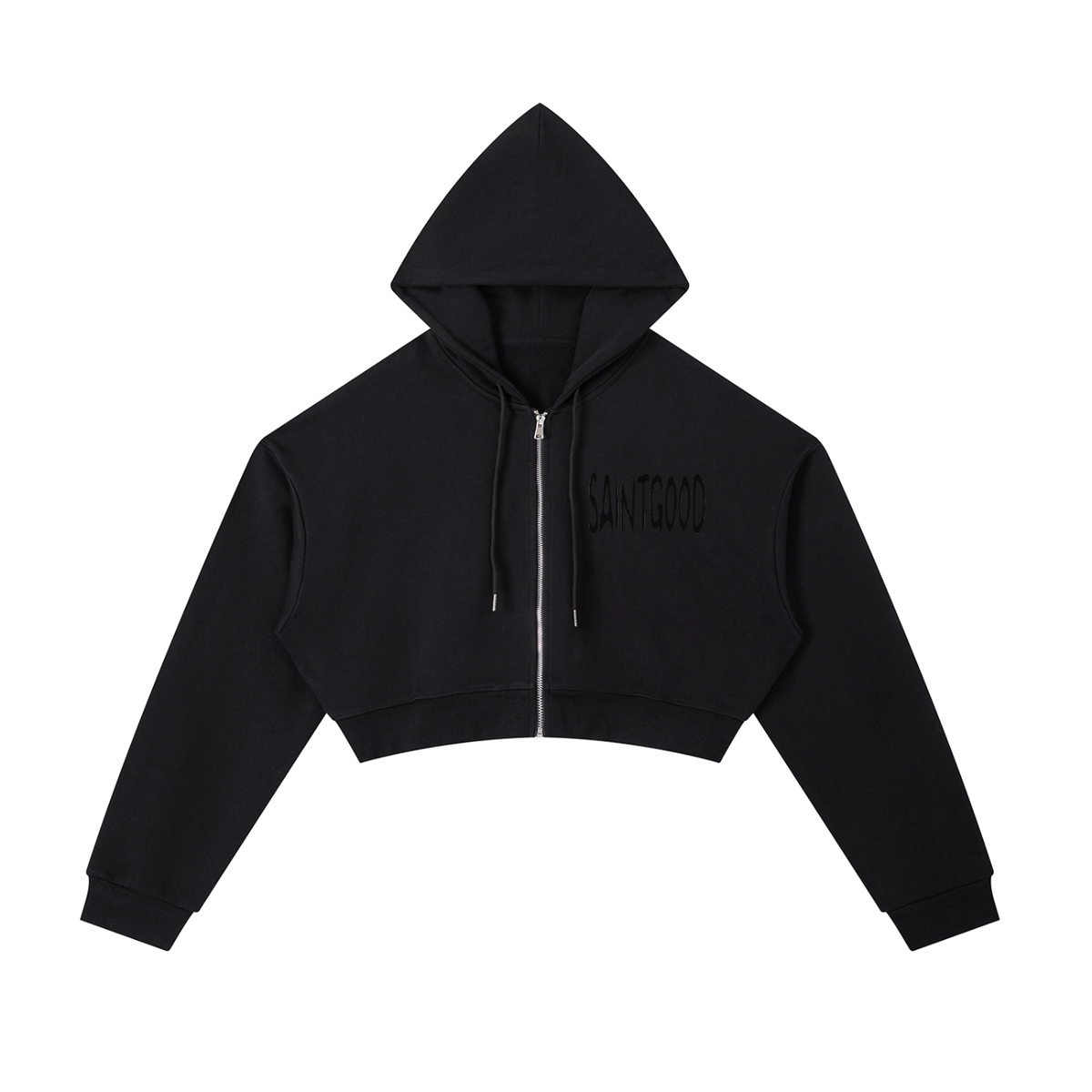 Essential Cropped Zip-Up Hoodie