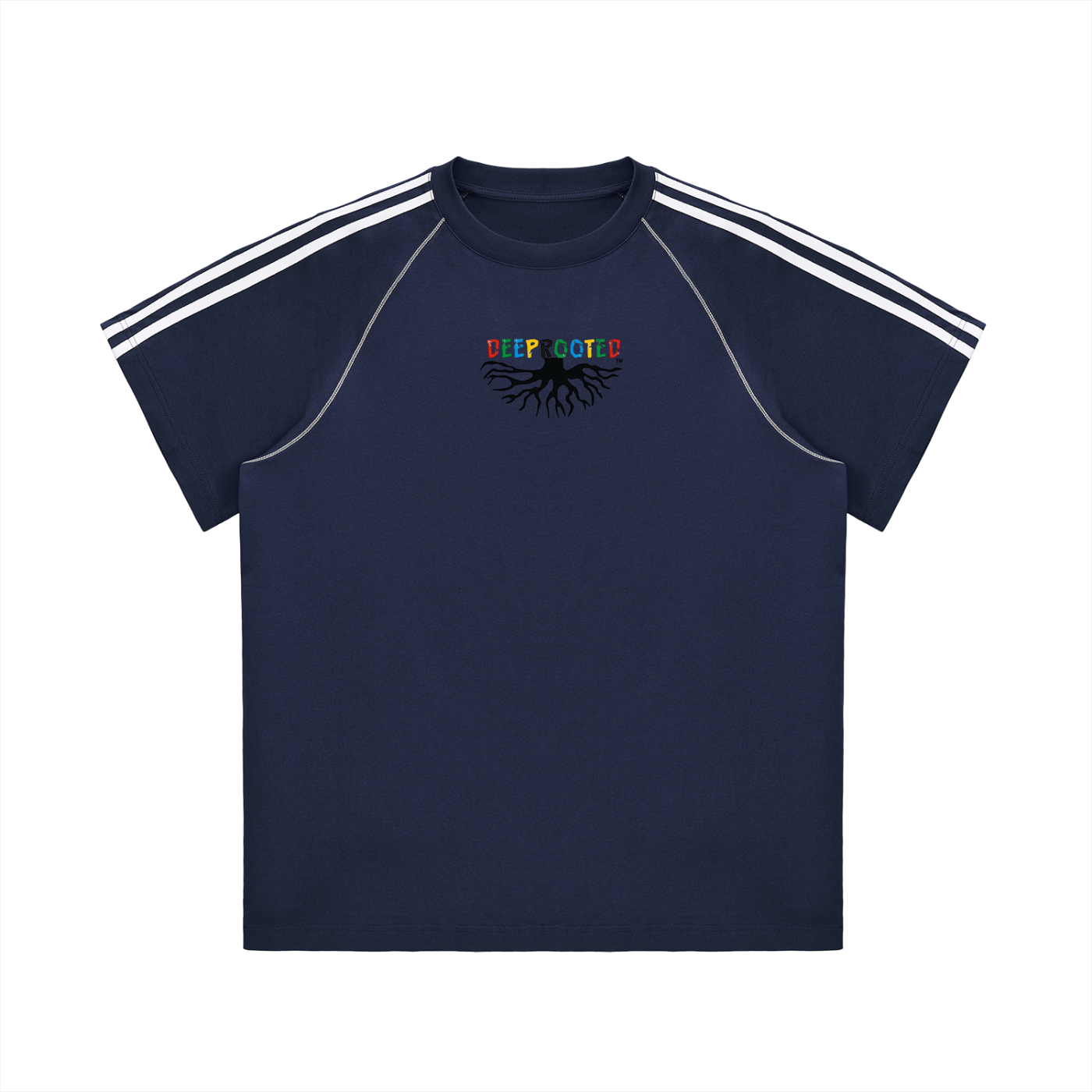 Striped Contrast Stitch T-Shirt