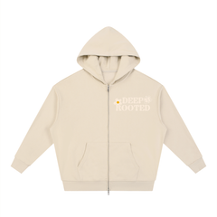 Unisex Loose Solid Full Zip Hoodie