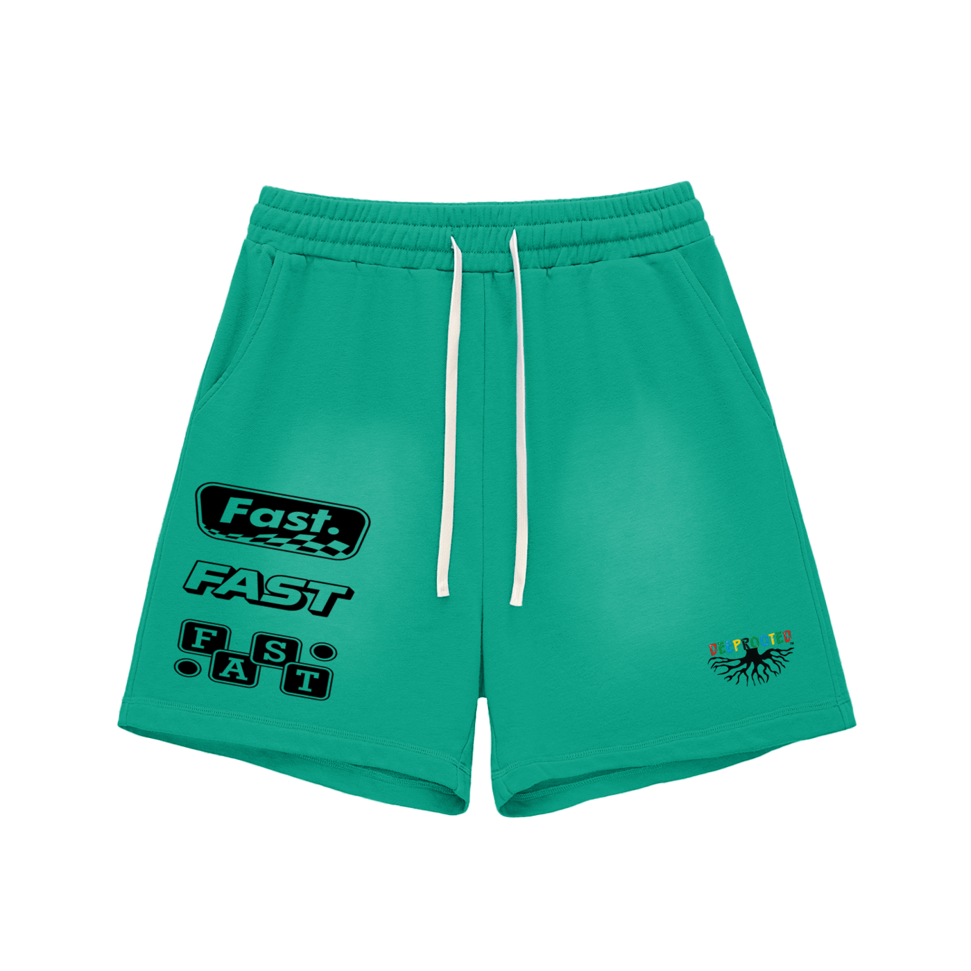 Sun Fade Raw Edge Cotton Shorts