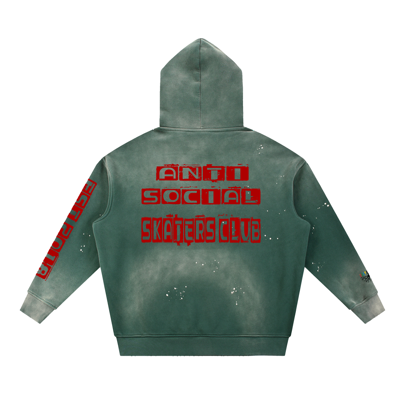Vintage Washed Frayed Fleece Hoodie