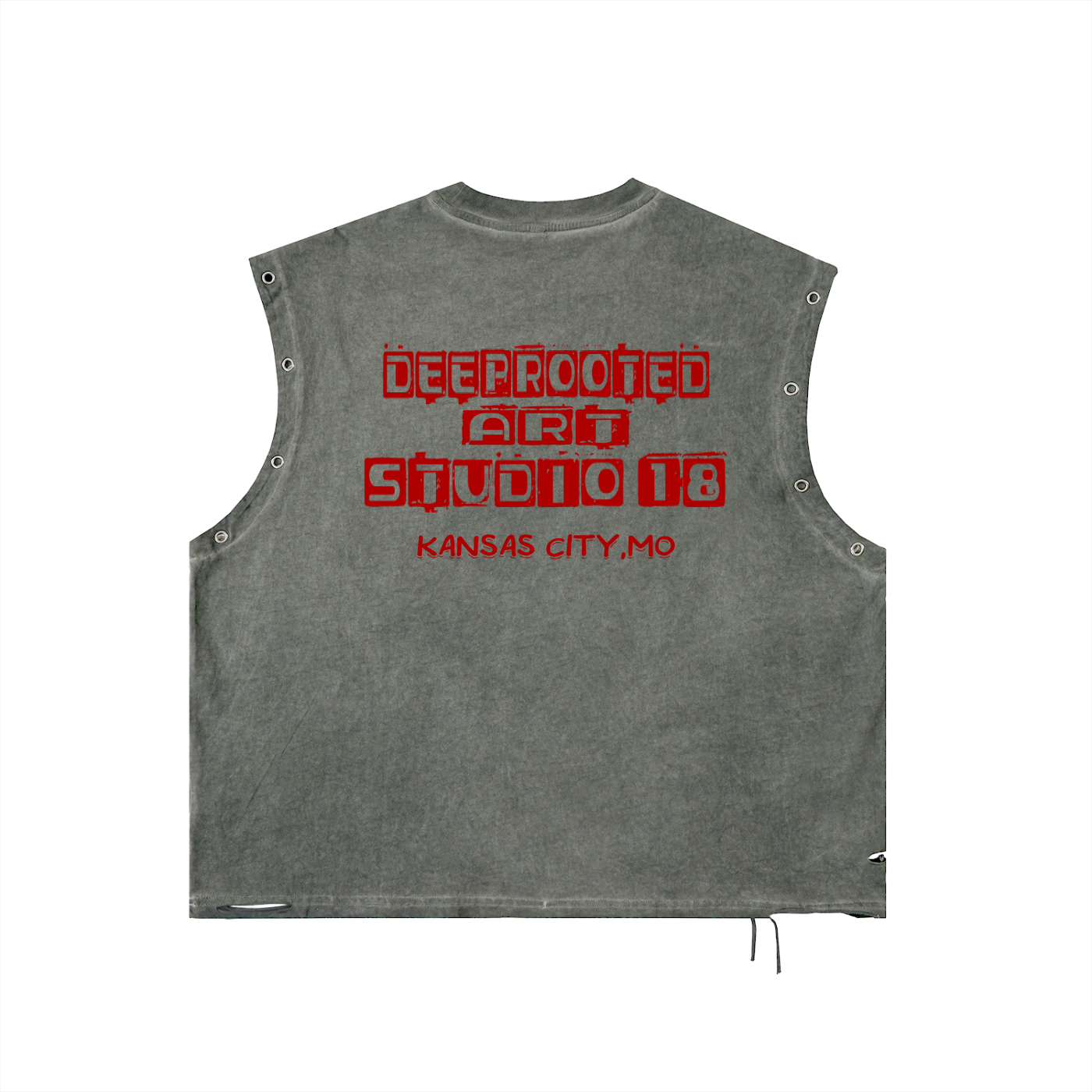 Distressed Grommet Eyelet Tank Top