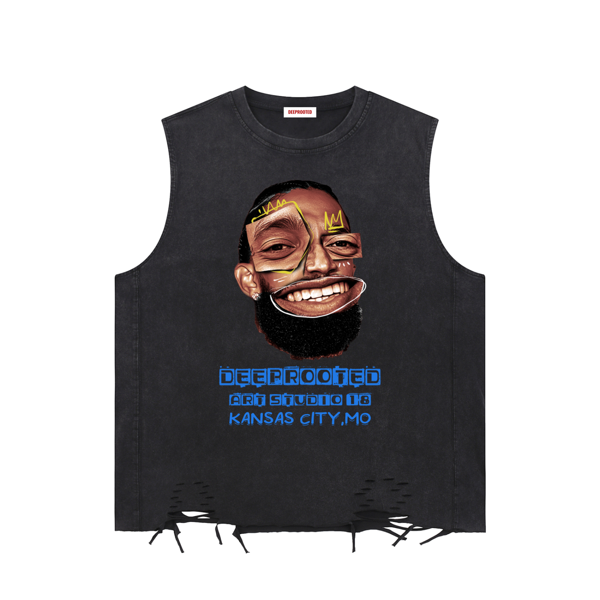 Snow Washed Raw-Hem Tank Top