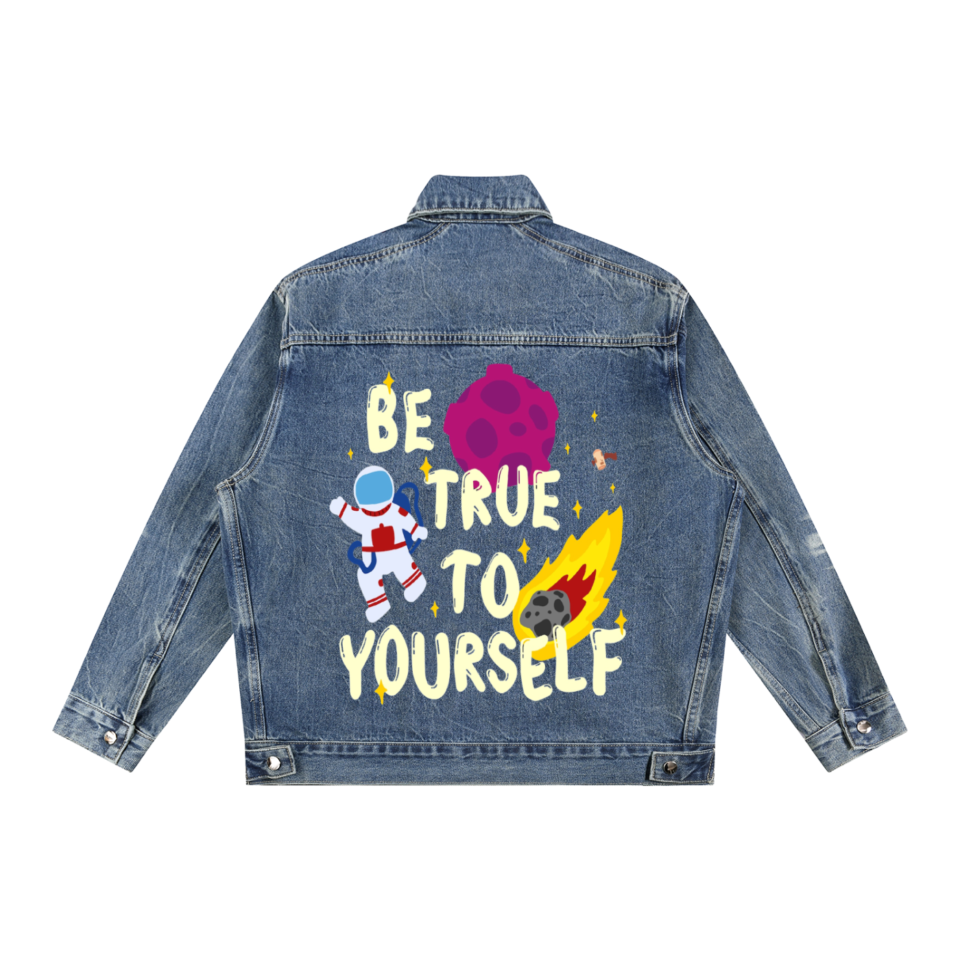 Vintage Wash Zip Up Denim Jacket