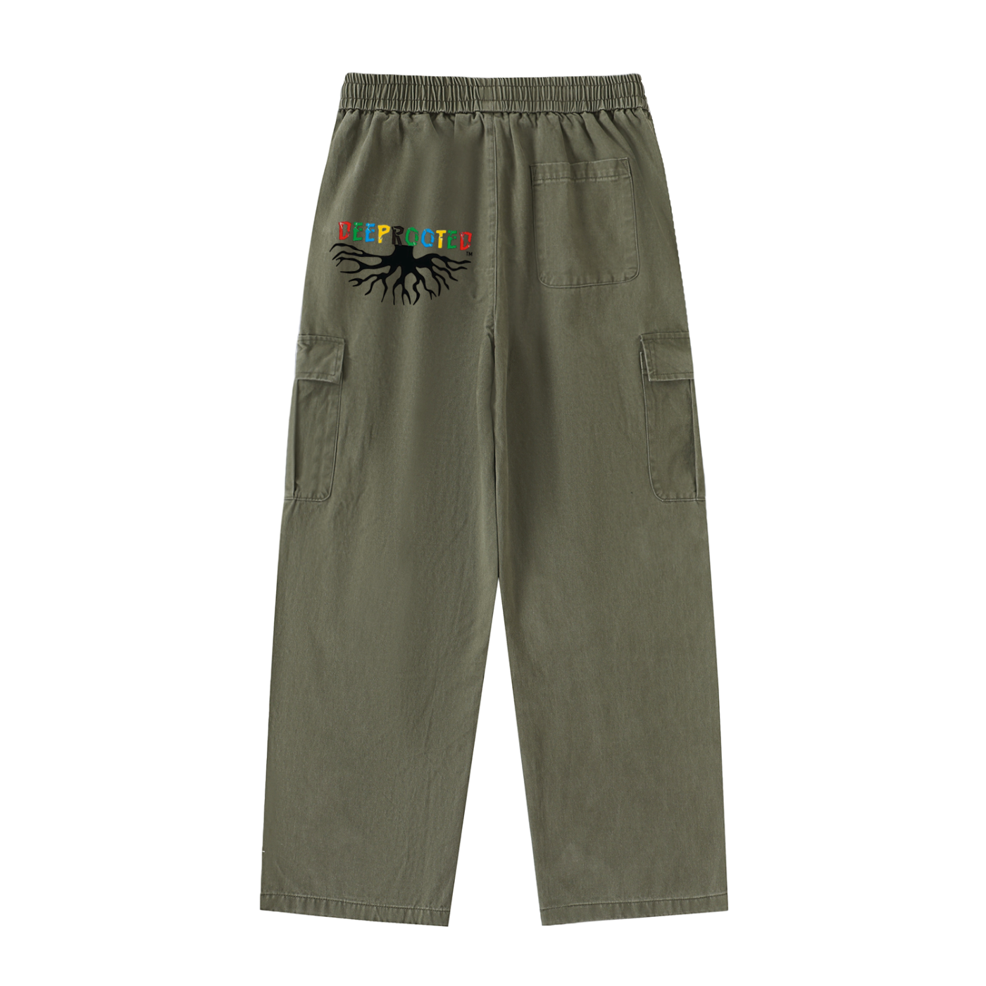 Drawstring Waist Straight-Leg Cargo Pants