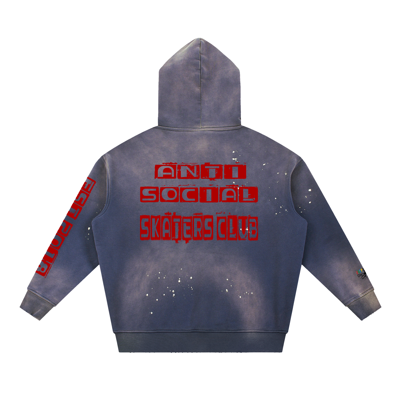 Vintage Washed Frayed Fleece Hoodie