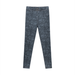 Women's Faux Denim Zip-Fly Leggings