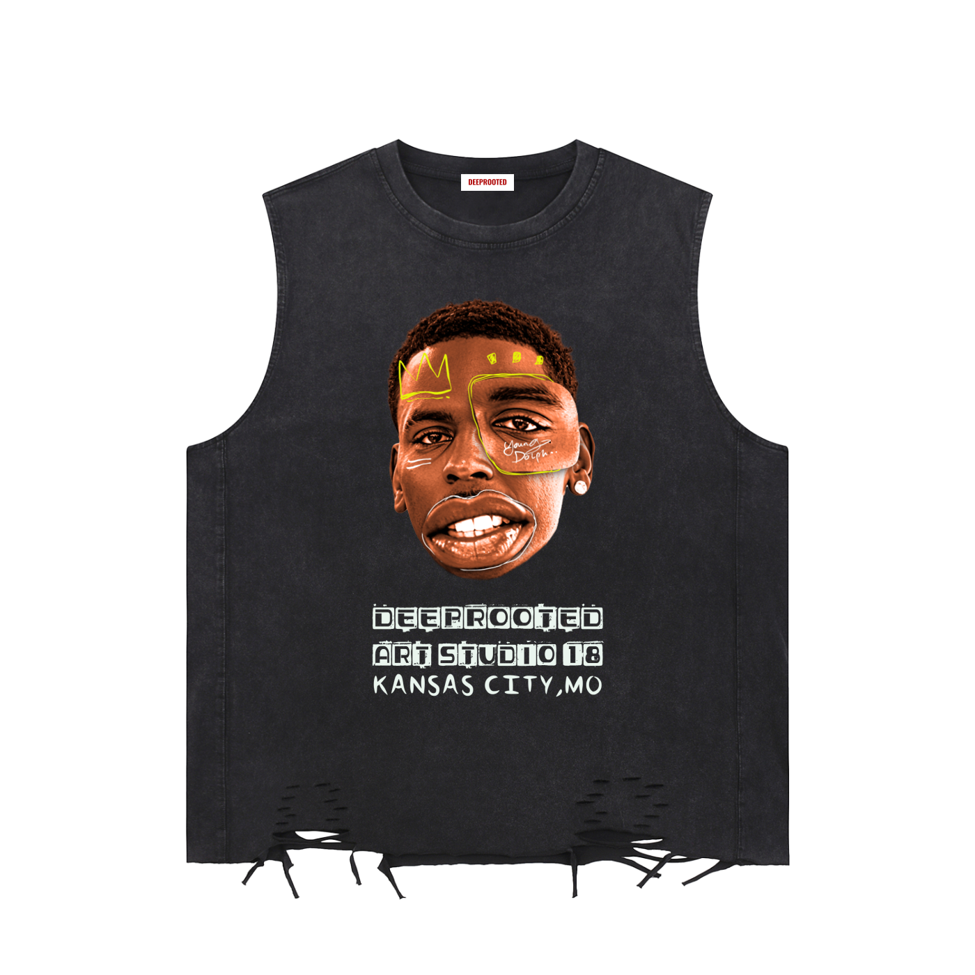 Snow Washed Raw-Hem Tank Top