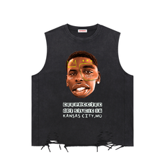Snow Washed Raw-Hem Tank Top