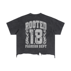 Vintage Wash Boxy Distressed Hem T-Shirt