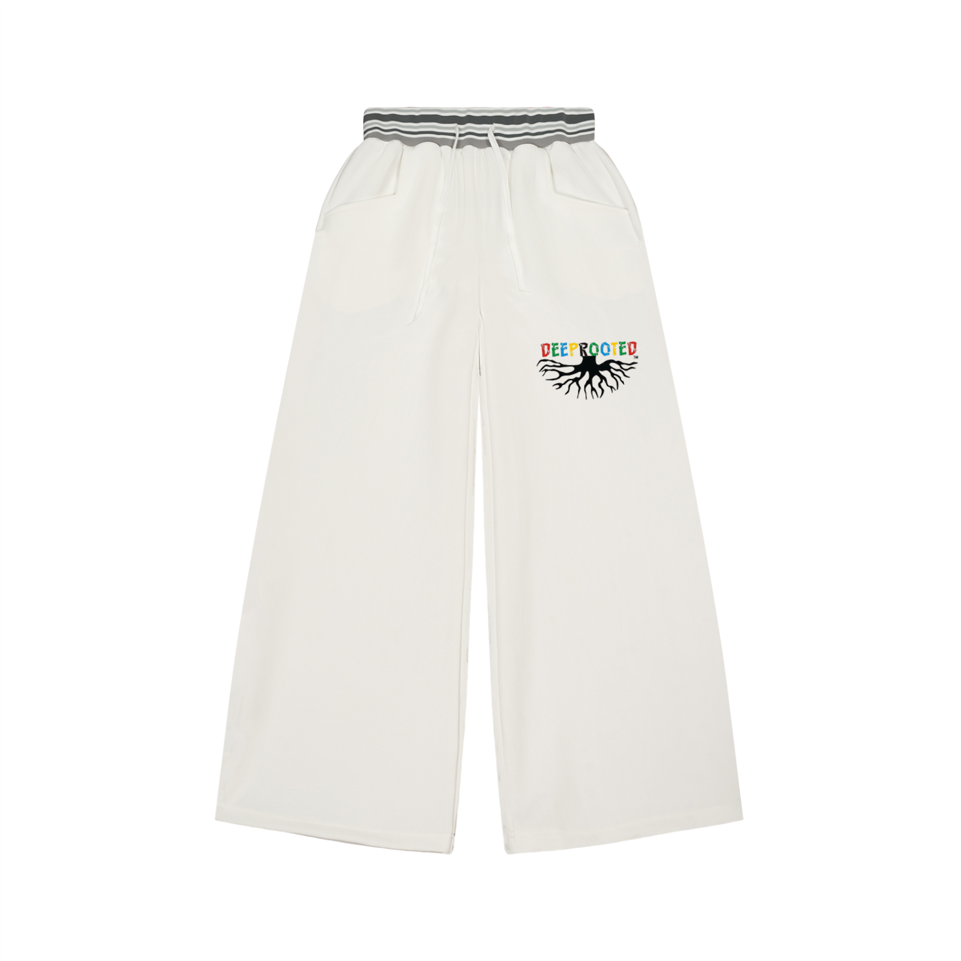 Striped Waist Wide Leg Pants