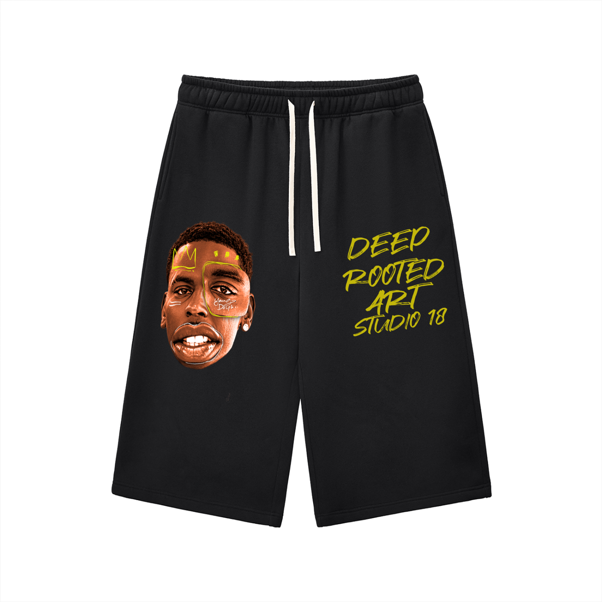 Relaxed Drawstring Three-quarter Sweatpants