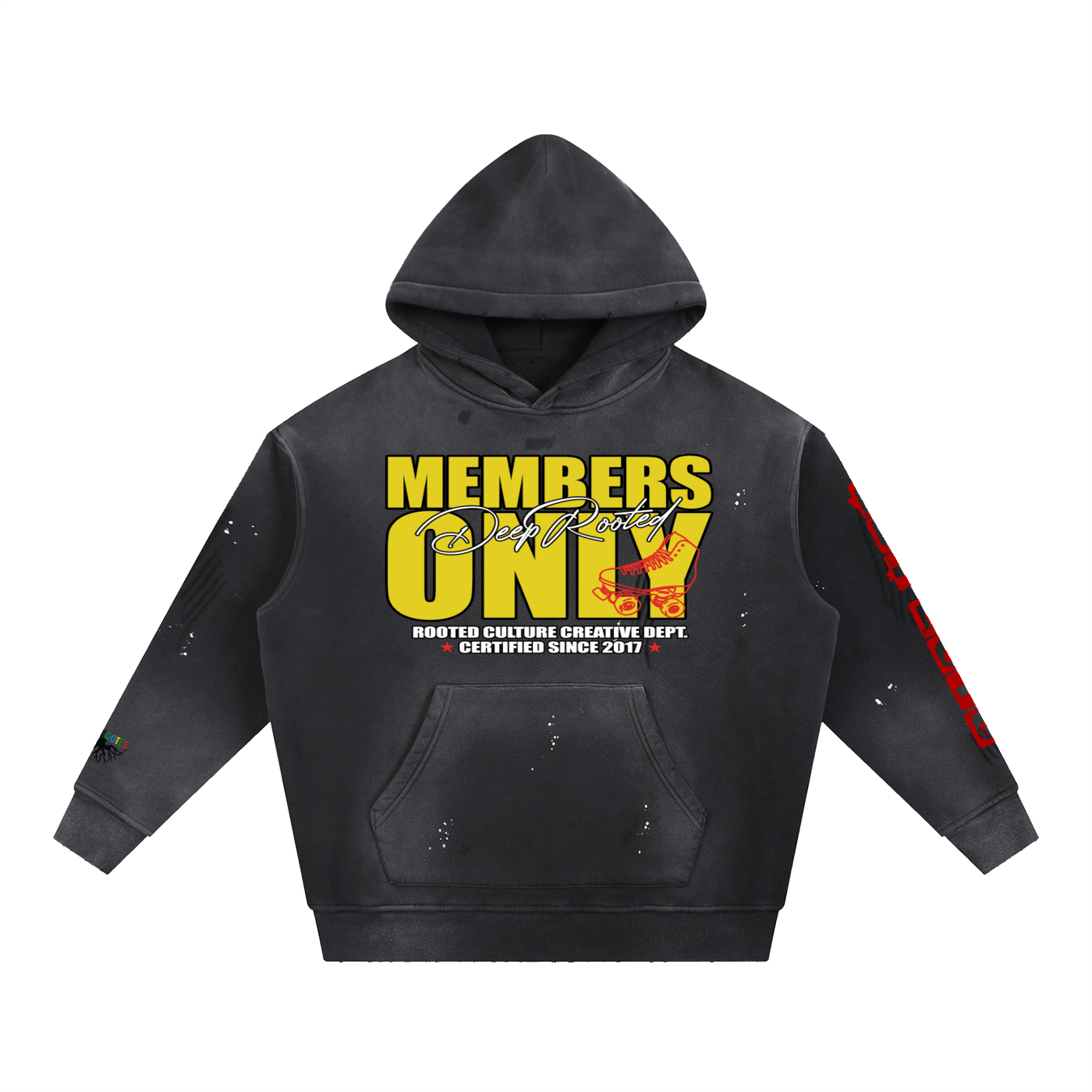 Vintage Washed Frayed Fleece Hoodie
