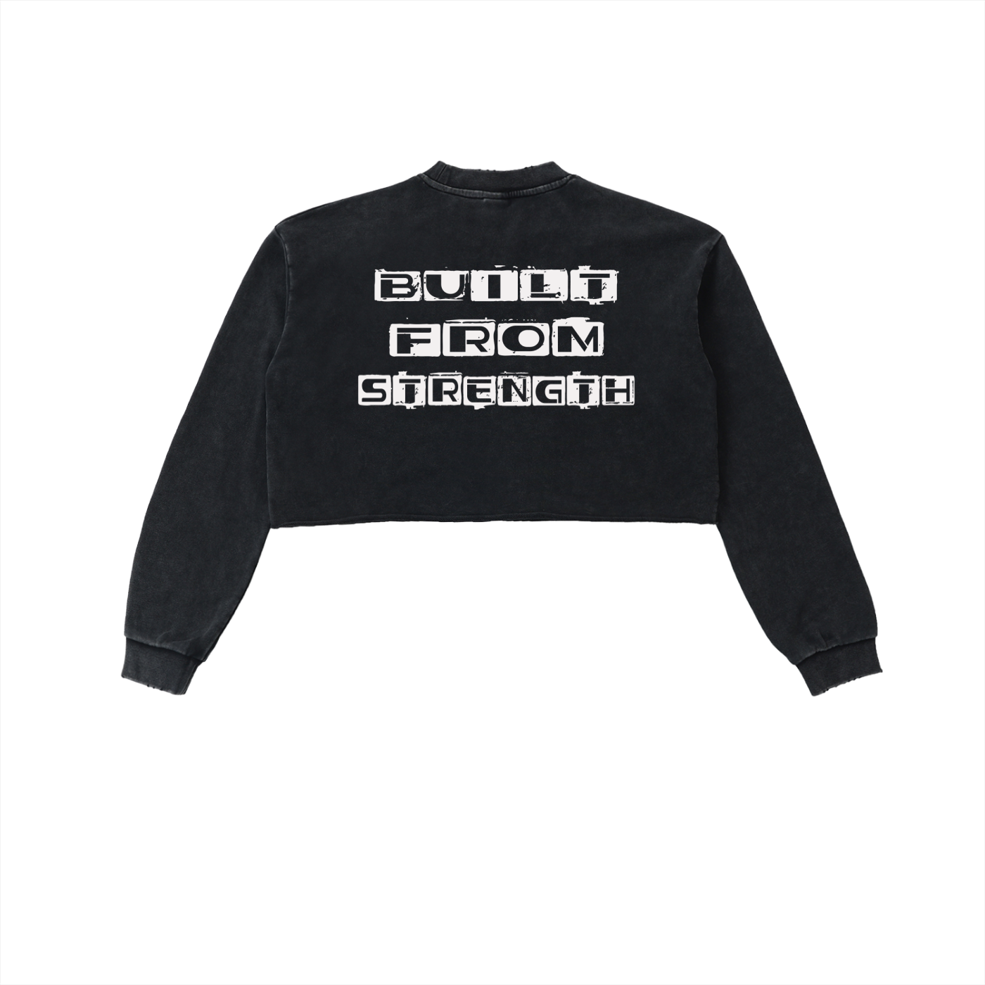Snow Washed Raw Edge Cropped Sweatshirt
